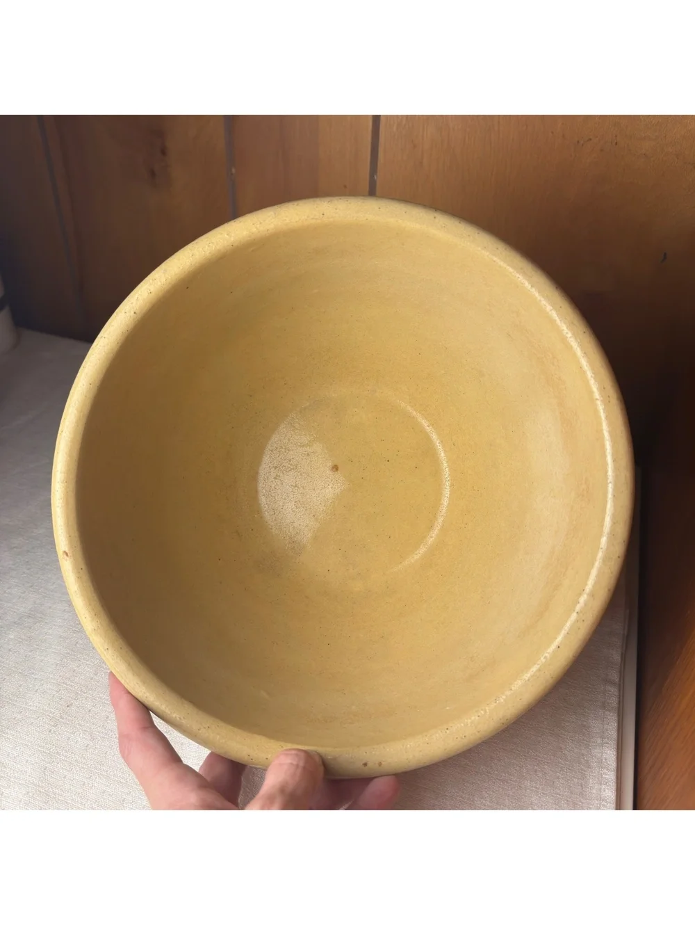 Vintage Watt Pottery KLA HAM’RD Mixing Bowl Yellow Ware Stoneware 10 Inch